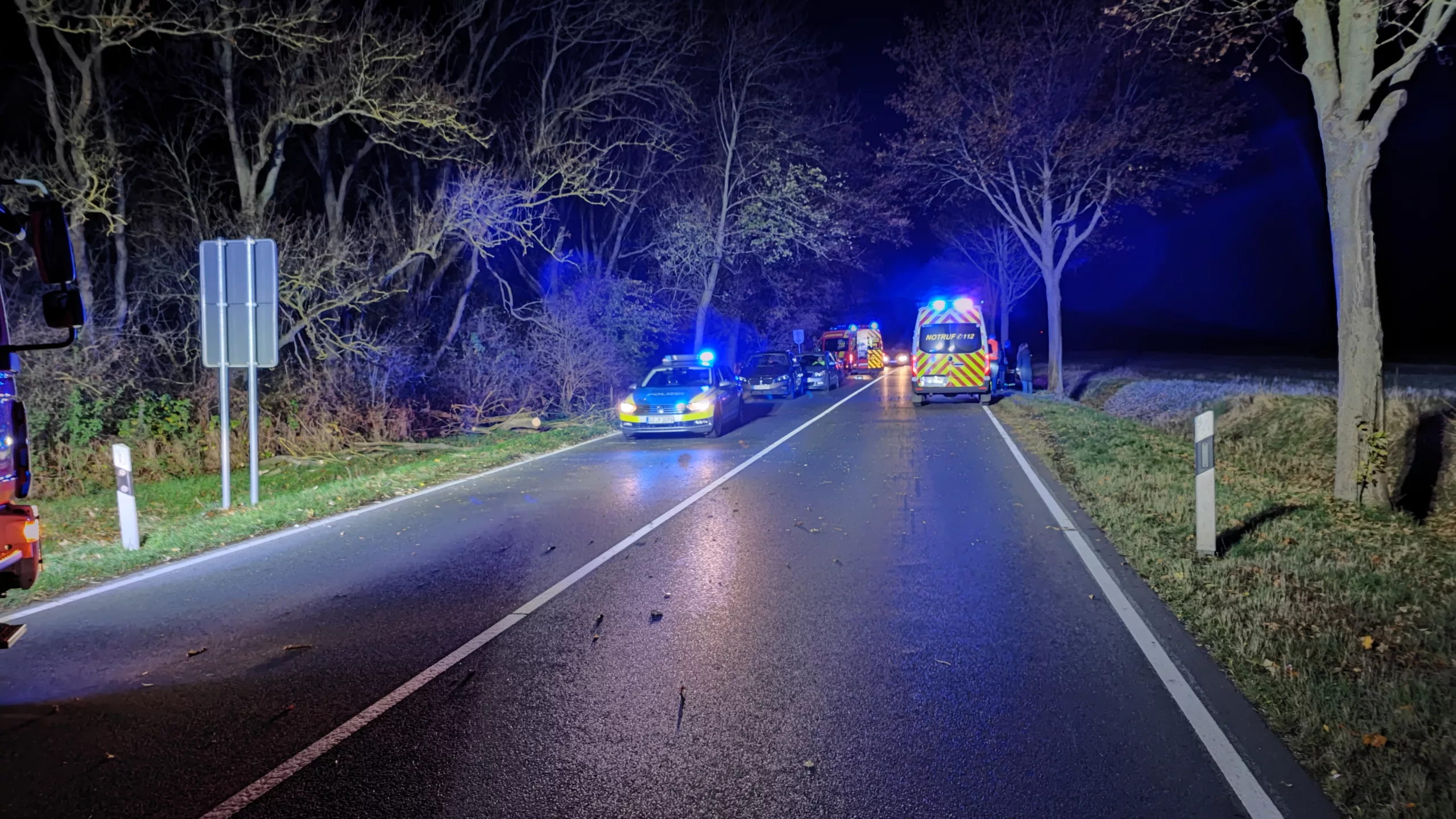 Eine leichtverletzte Person nach Verkehrsunfall