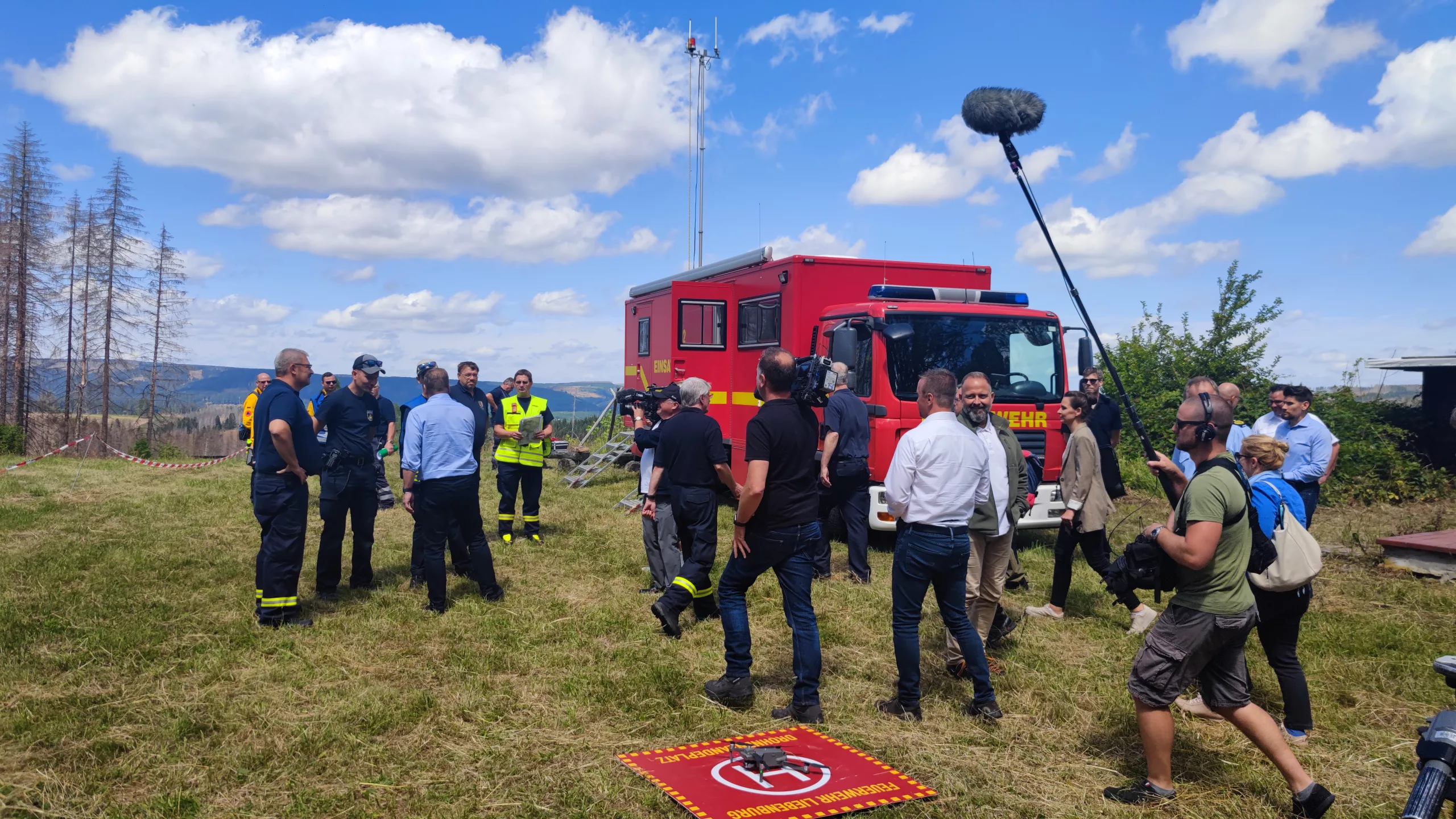 Medienbetreuung bei Waldbrandübung
