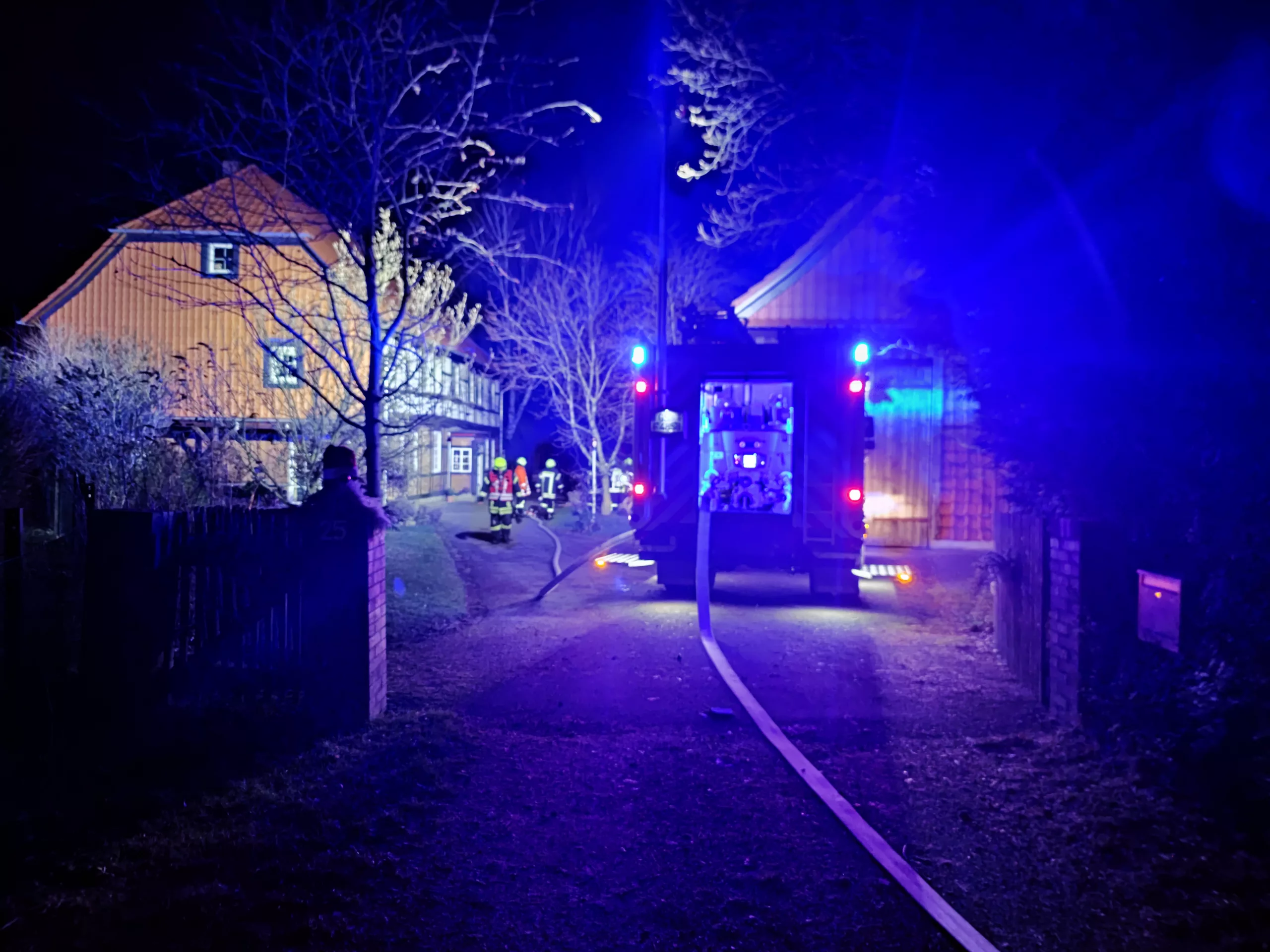 Brennender Schornstein in der Neujahrsnacht