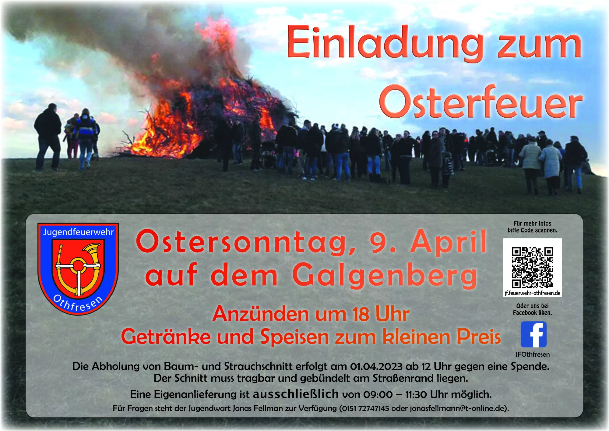 Einladung zum Osterfeuer 2023